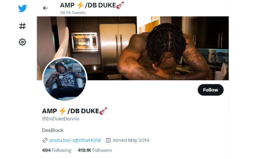 Duke Dennis Twitter Account
